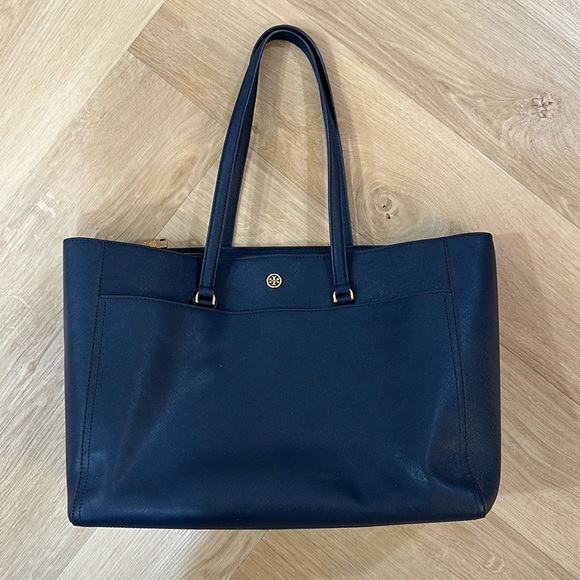 Tory Burch Navy Tote - Picture 1 of 6